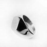 Silver Diamond Steel Ring